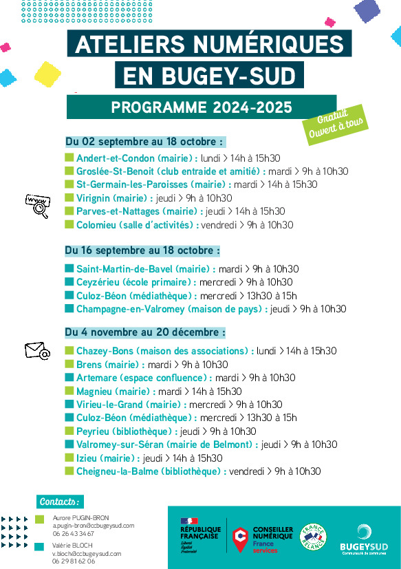 Ateliers Numériques - Programme 2024-2025