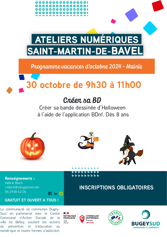 Ateliers Numériques enfant - Créer sa BD - 30/10 à 9h30