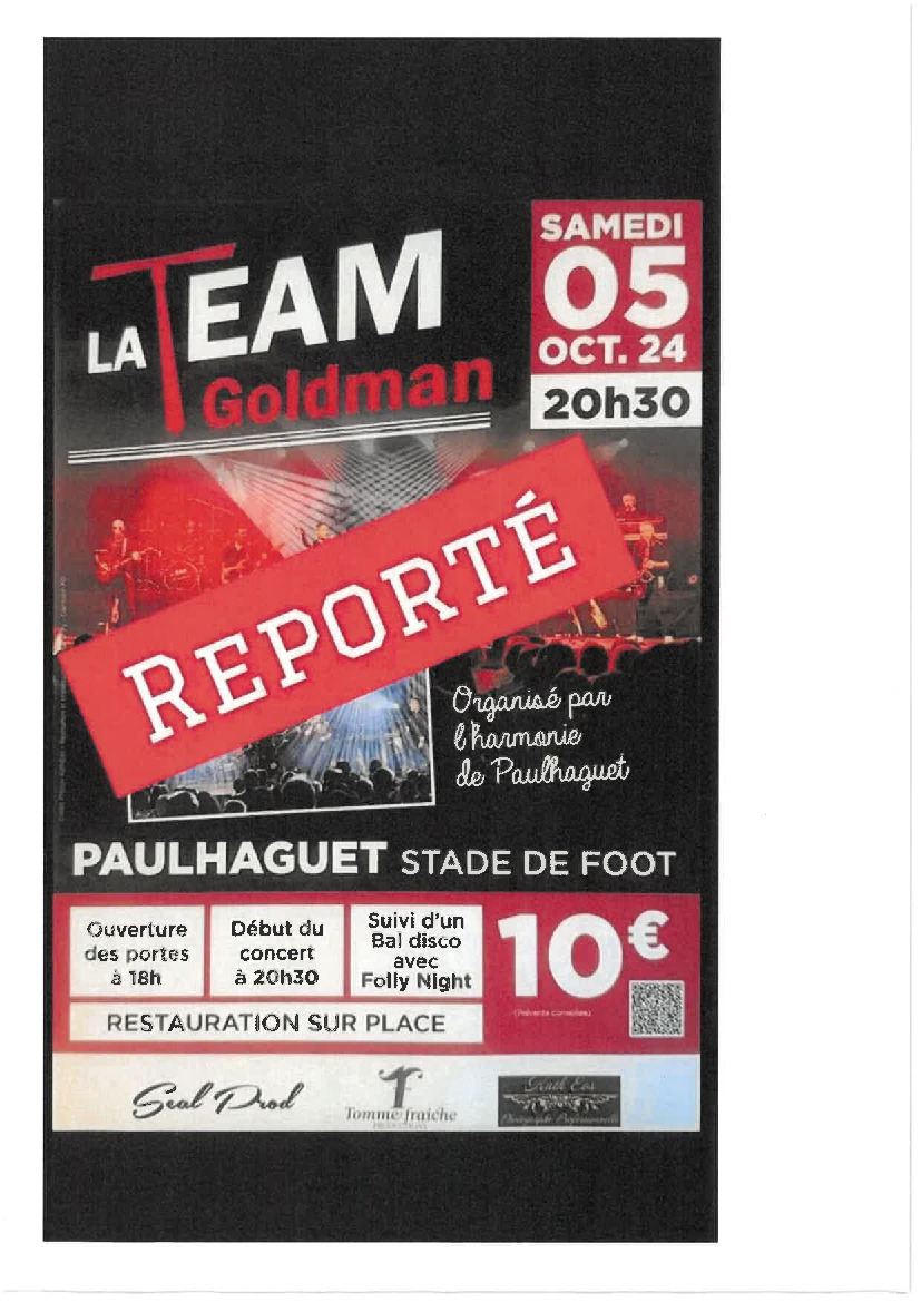 REPORT DU CONCERT DE LA TEAM GOLDMAN