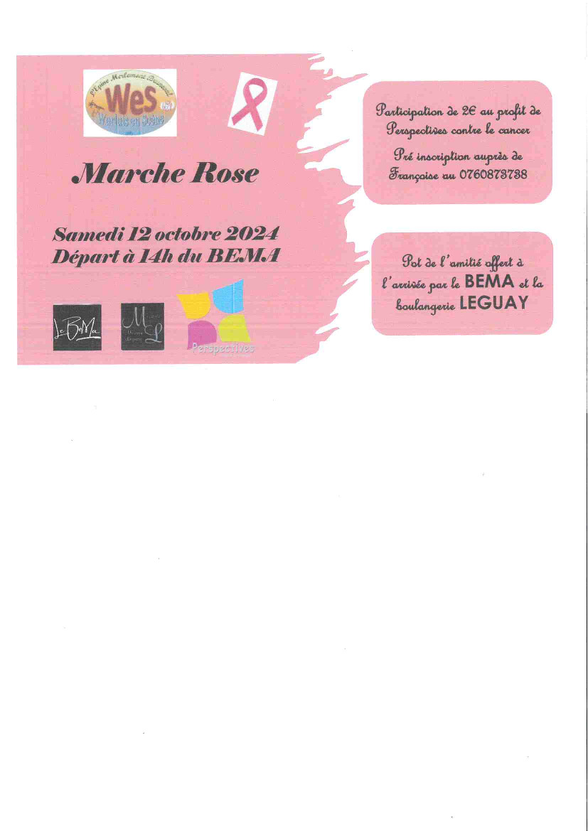 MARCHE ROSE ORGANISEE PAR LE WES LE 12 OCTOBRE 2024