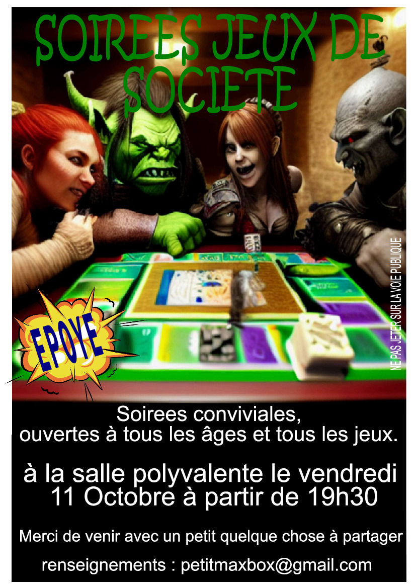 Soirée jeux de société du 11 octobre