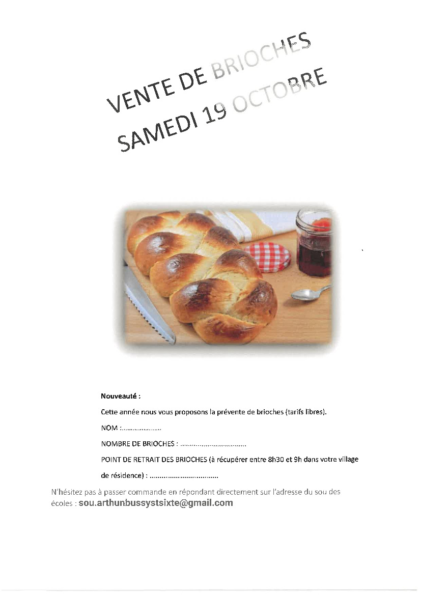 VENTE DE BRIOCHES