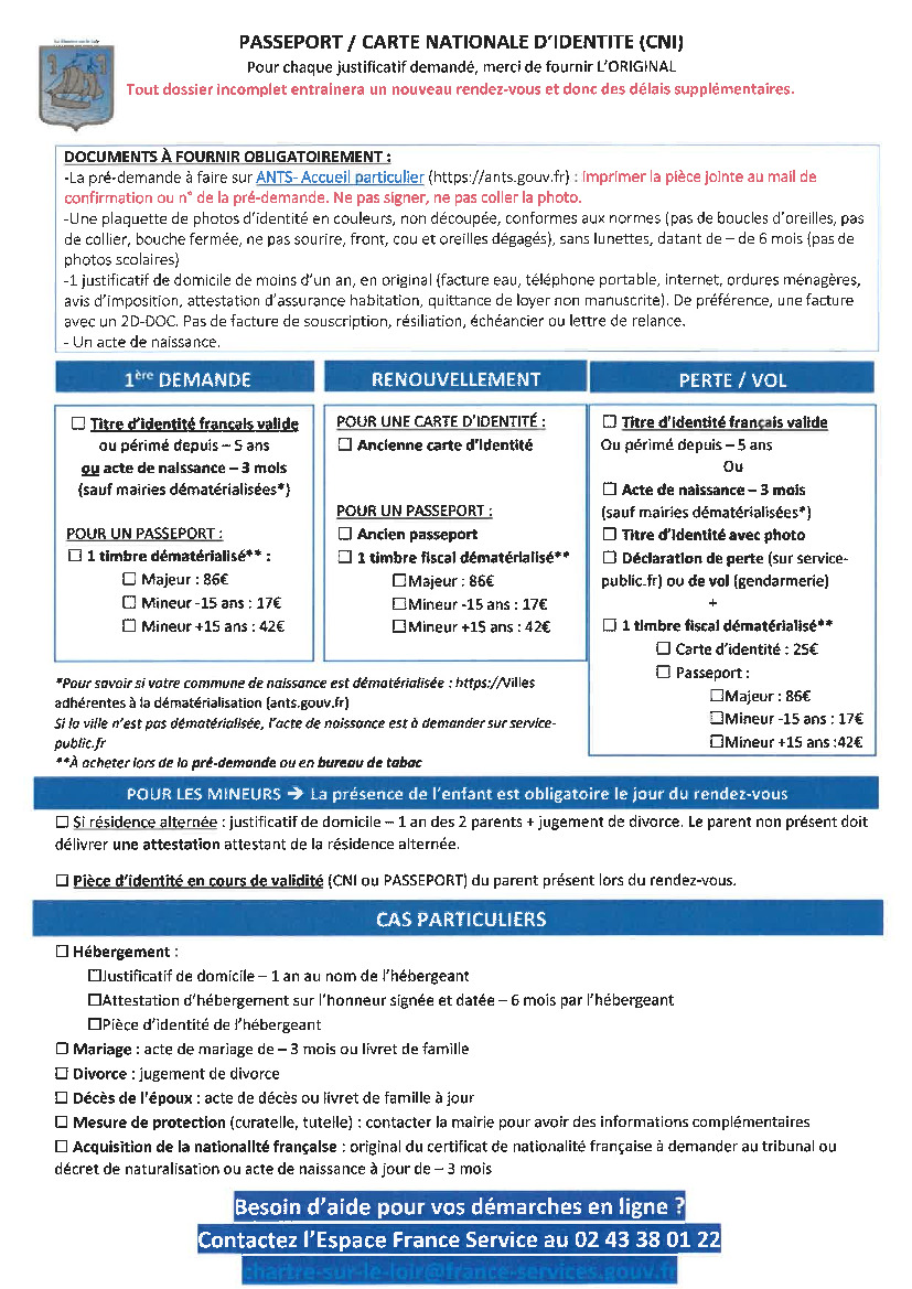 Prise de rendez-vous et démarches Cni / passeport