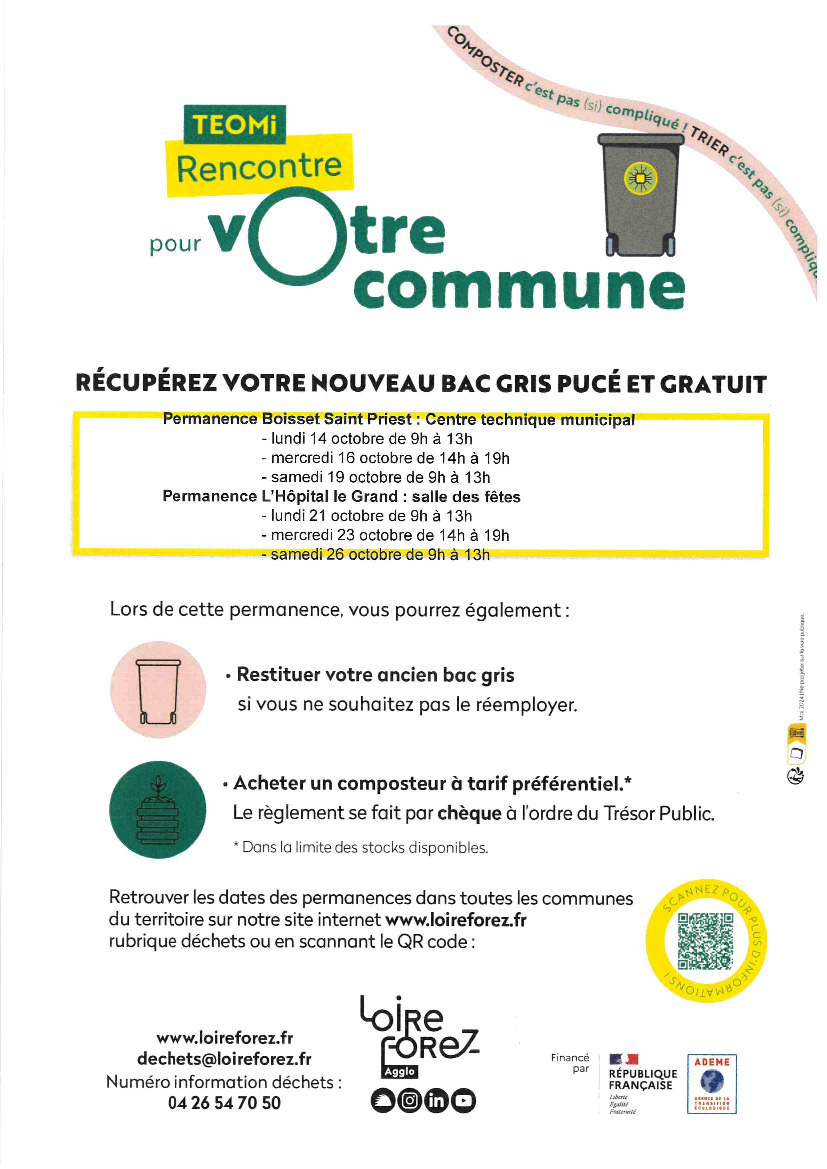 Récupérez votre nouveau bac gris pucé et gratuit