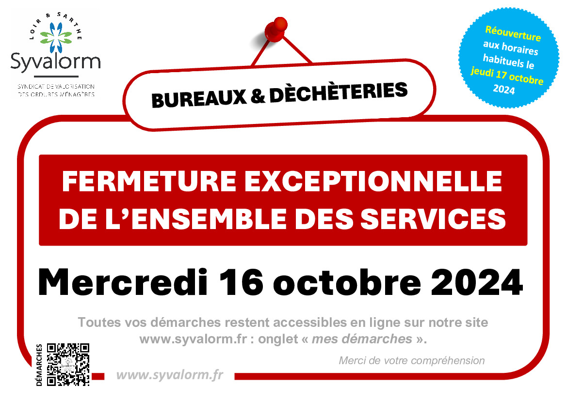 Fermeture exceptionnelle Syvalorm