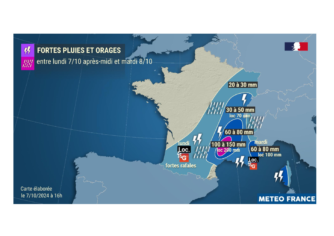 Vigilance orange pluie, inondation à partir de 22h