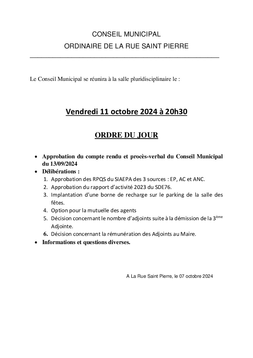 Avis de Conseil Municipal