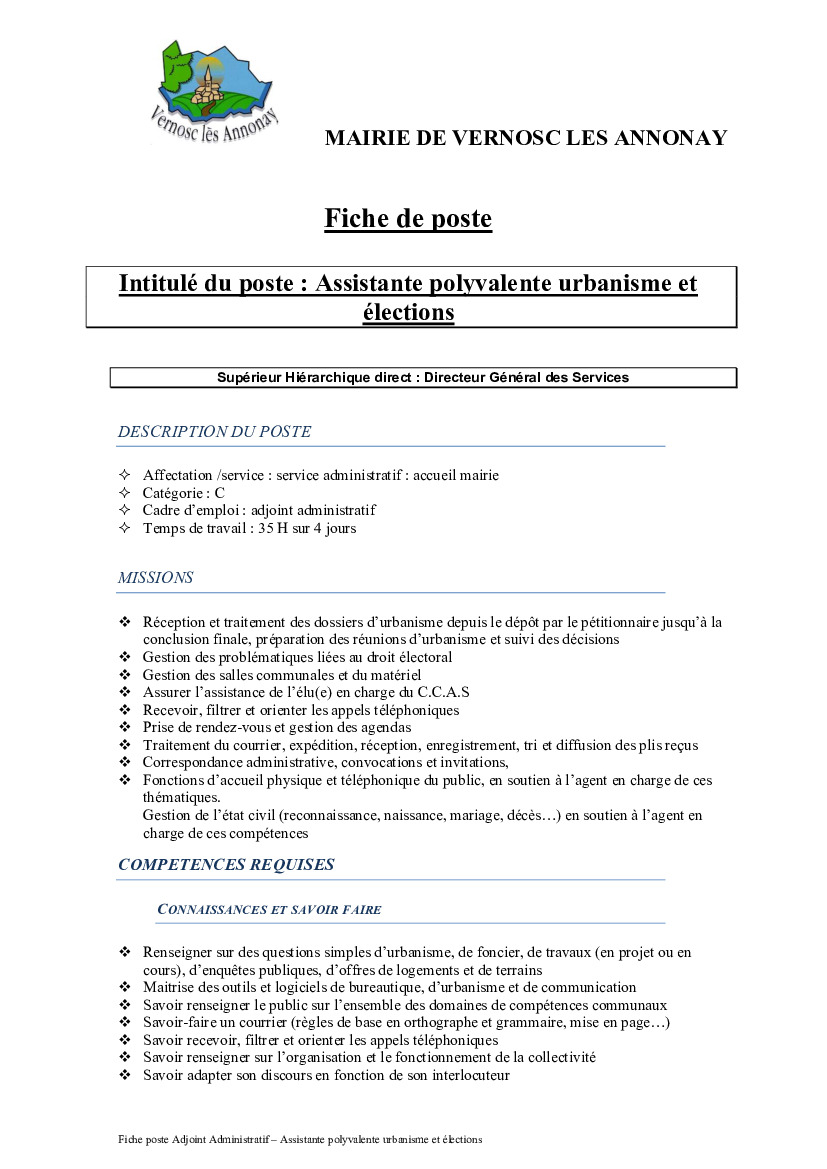 OFFRE D'EMPLOI