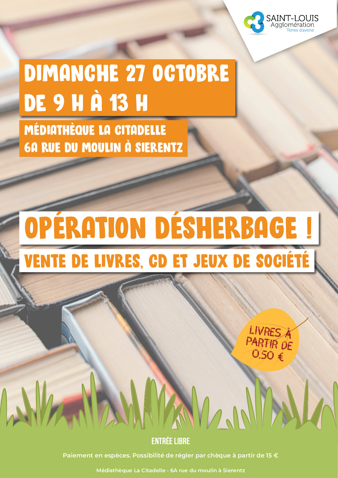 Opération désherbage à la médiathèque La CITADELLE(Sierentz)