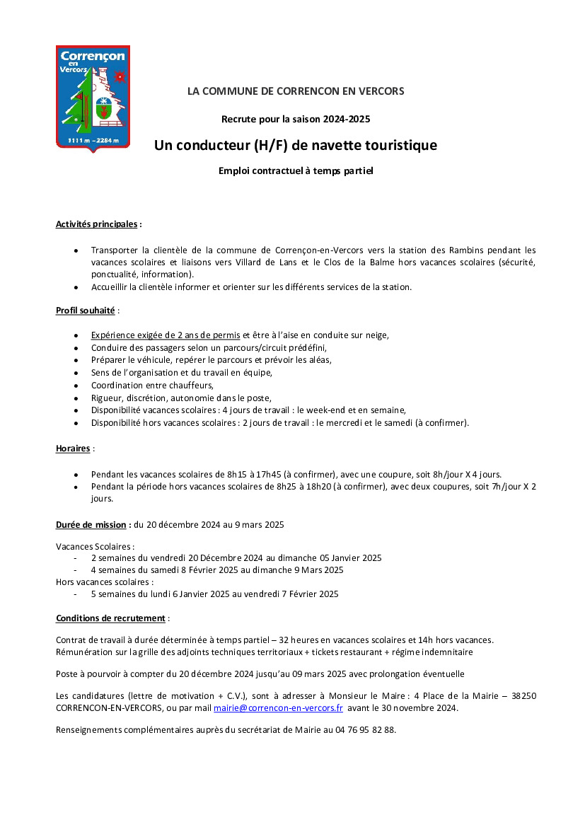 La mairie recrute