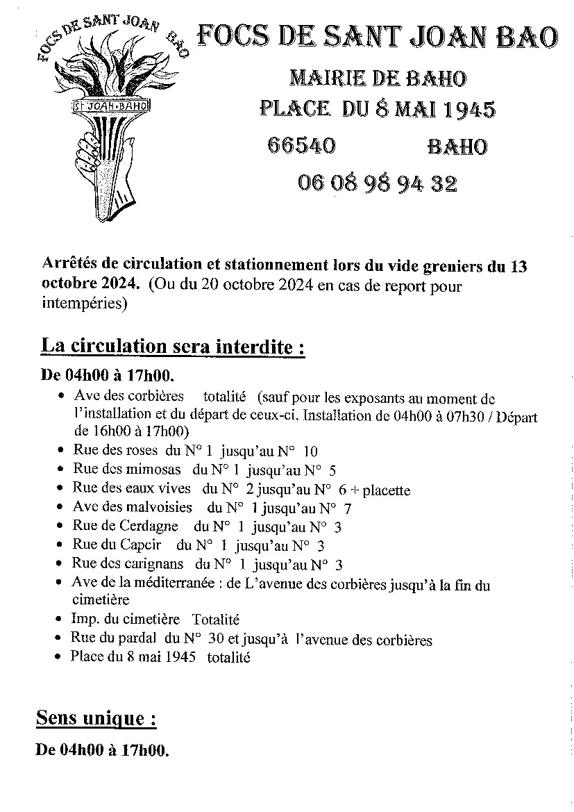 REGLEMENTATION STATIONNEMENT ET CIRCULATION VIDE GRENIER