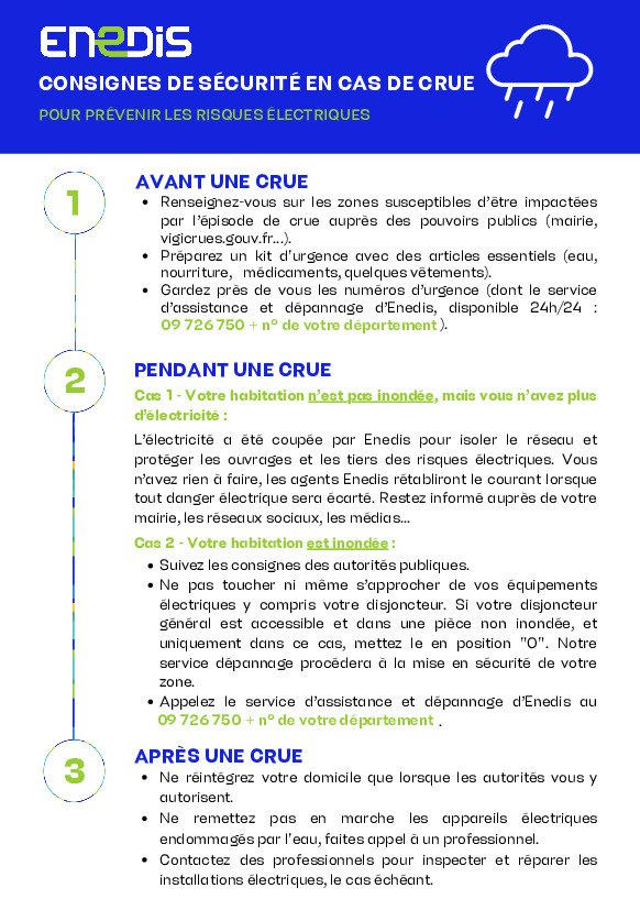 Préconisations en cas de crue