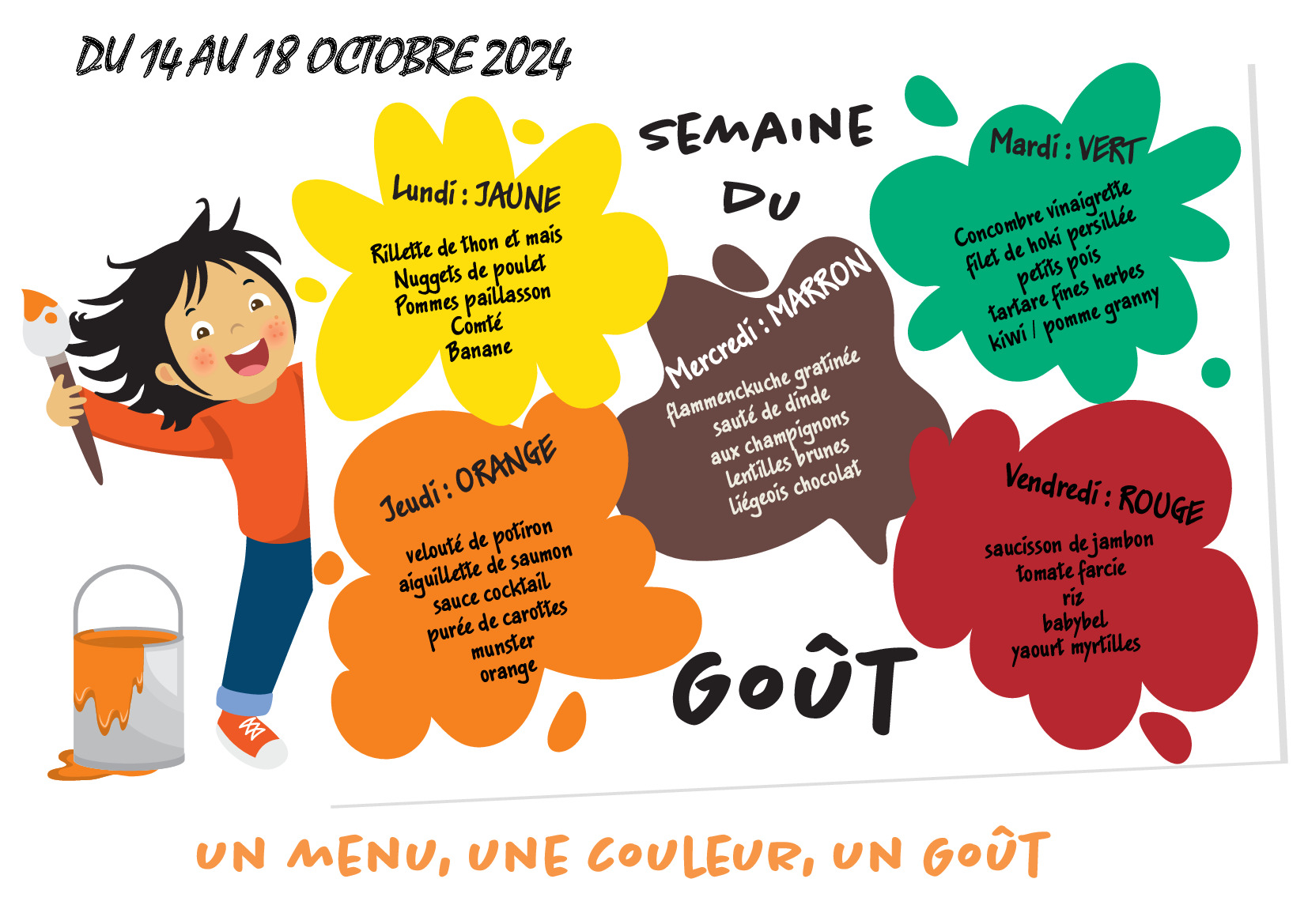 Menu de la cantine 👩‍🍳 : semaine du goût