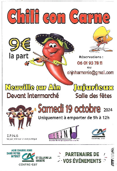 VENTES DE CHILI CON CARNE LE SAMEDI 19 OCTOBRE