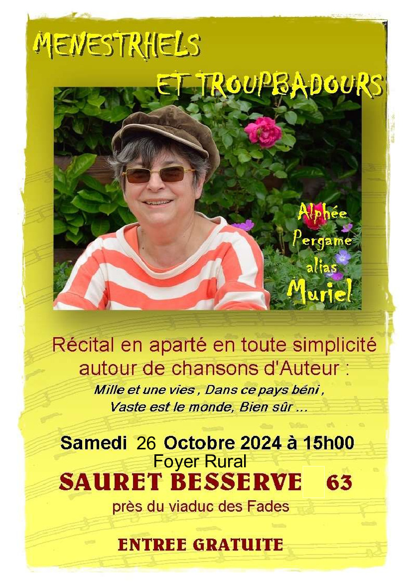 Récital autour de chansons d'auteur à Sauret Besserve