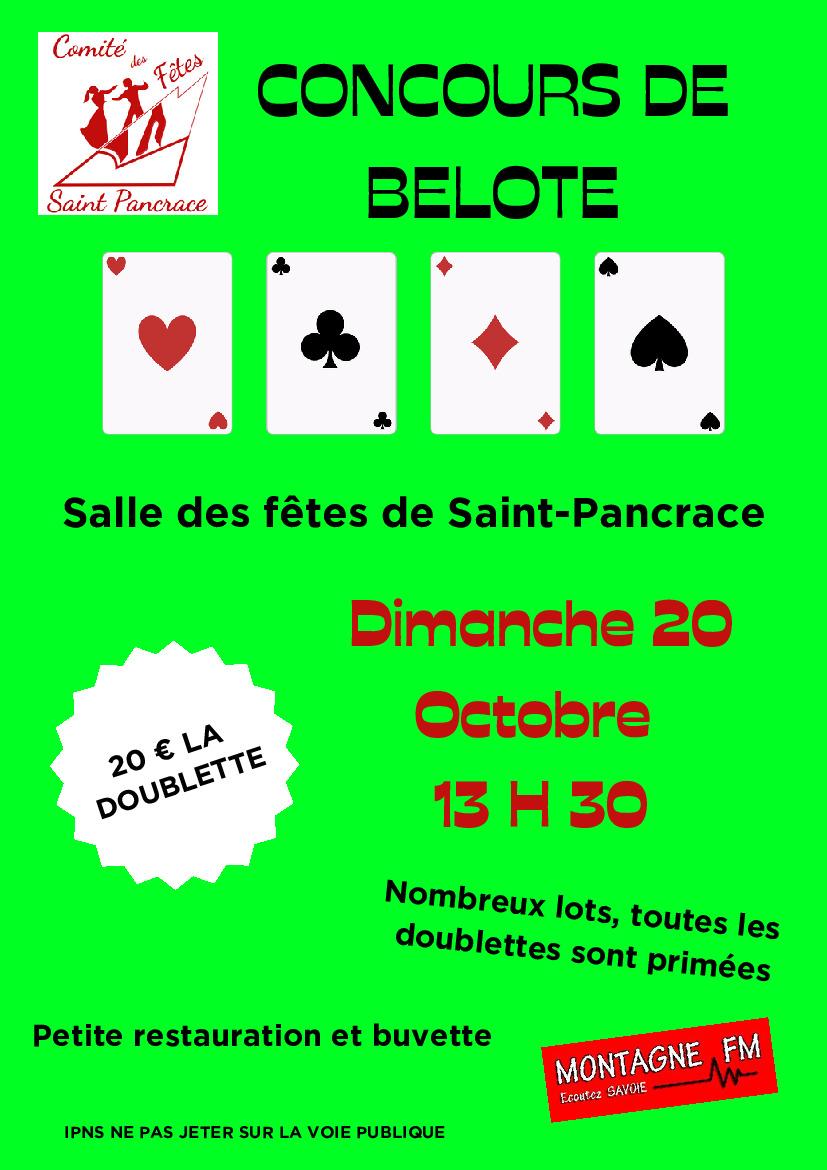 Concours de belote à Saint Pancrace