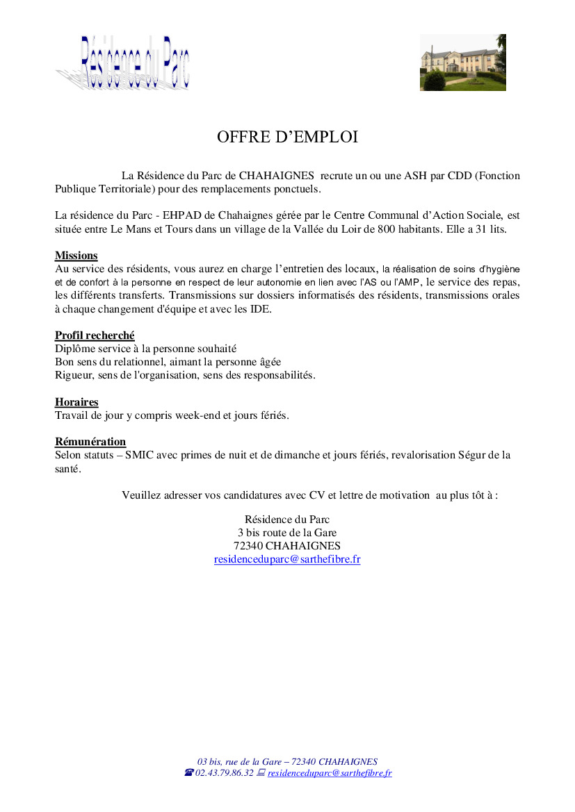 Offre d'emploi