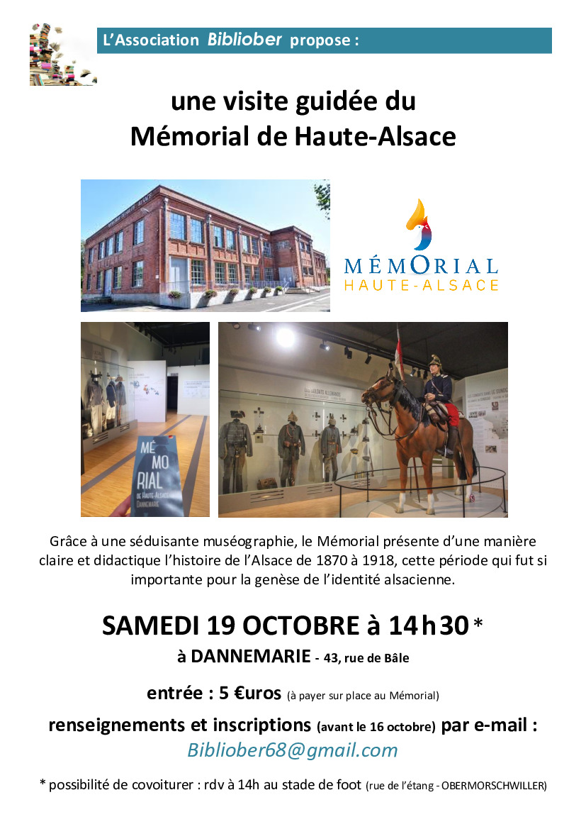 Visite guidée du Mémorial de Haute-Alsace le 19 octobre 2024