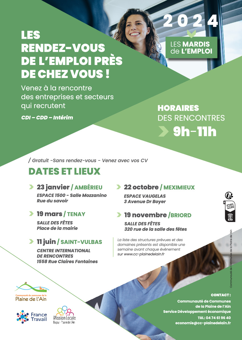 CCPA - Mardis de l'emploi 2024 - Meximieux 22 octobre 2024