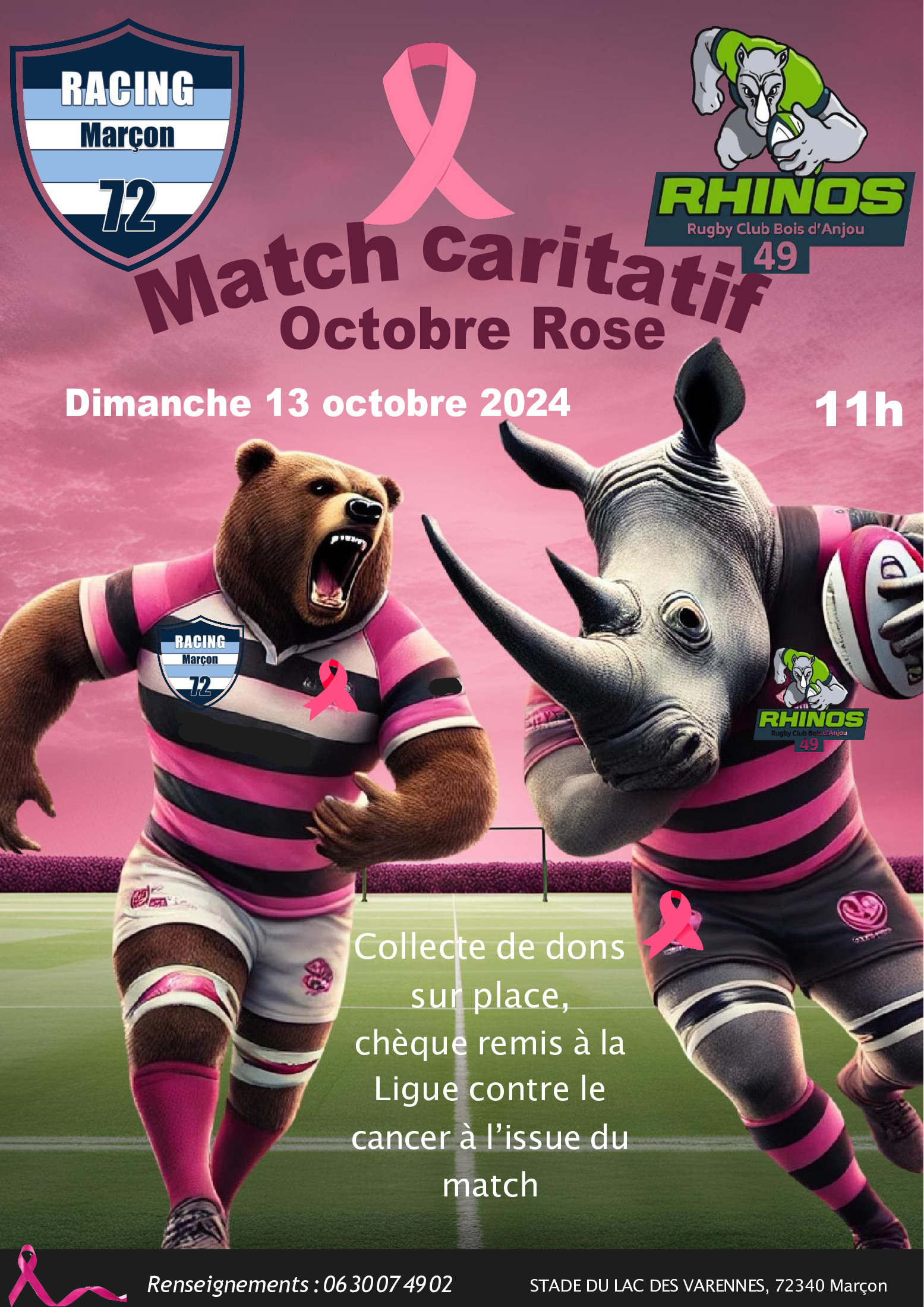 MATCH RUGBY CARITATIF - OCTOBRE ROSE