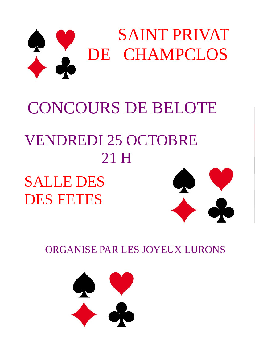 CONCOURS DE BELOTE