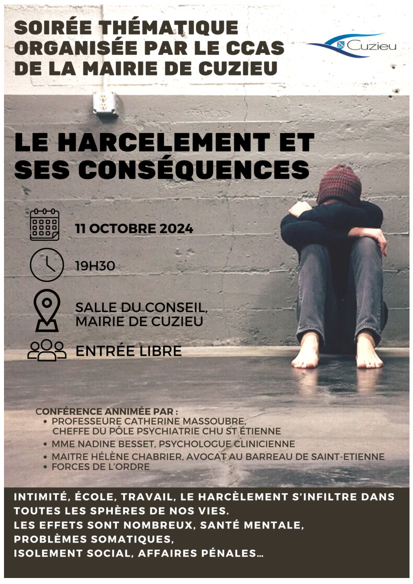 Soirée thématique harcèlement 11 octobre 19h30