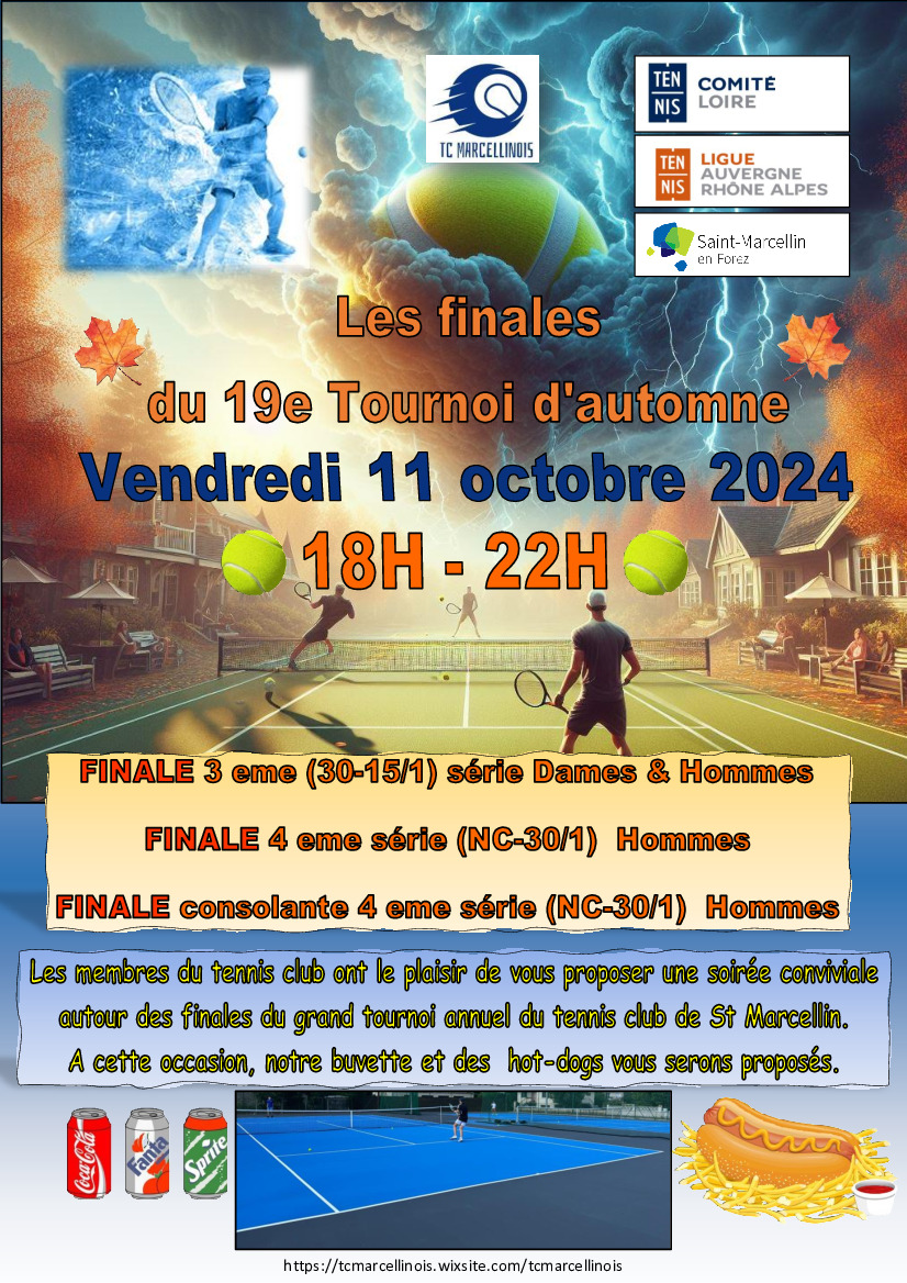 TENNIS CLUB MARCELLINOIS-FINALES DU 19ème TOURNOI D'AUTOMNE