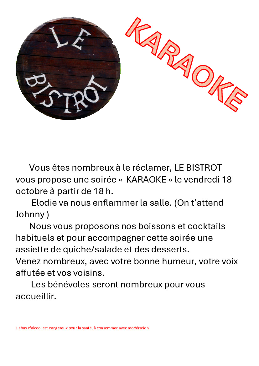 Soirée Karaoké au Bistrot