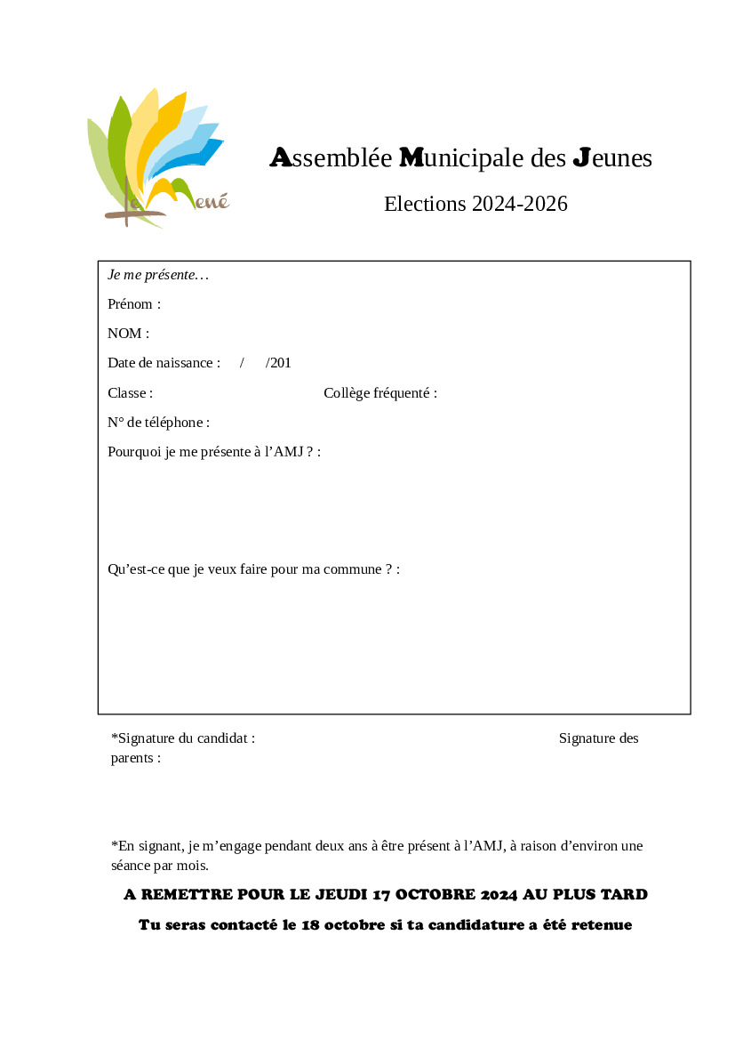 ÉLECTION ASSEMBLÉE MUNICIPALE DES JEUNES