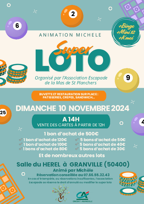 Loto Association Escapade MAS Saint-Planchers