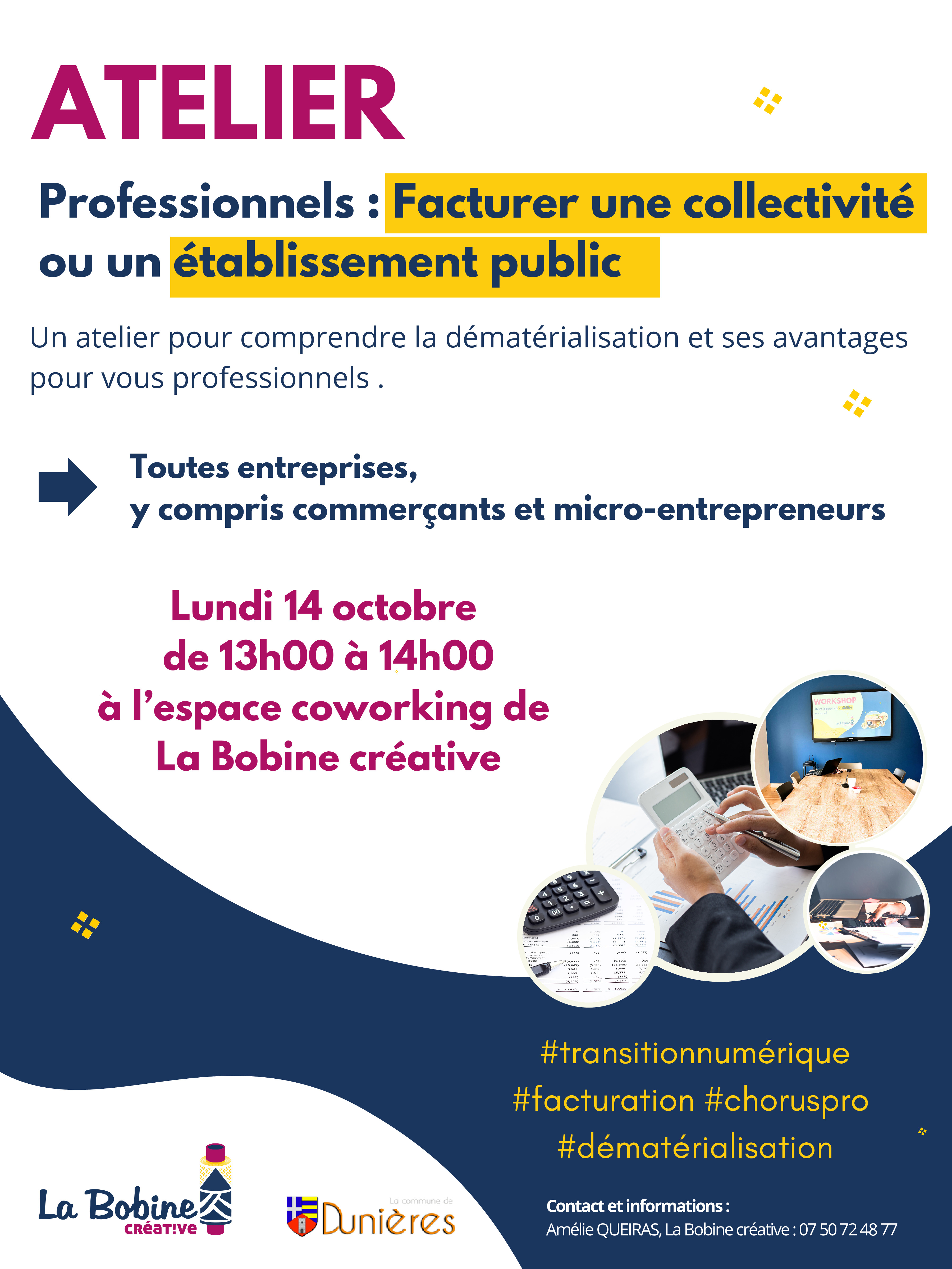 Atelier facturer une collectivité ou un établissement public