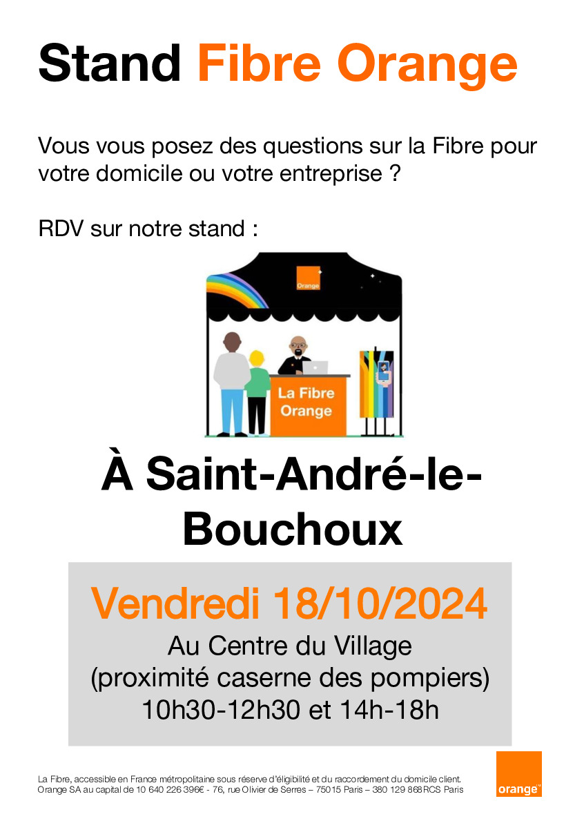 Arrêt du réseau cuivre, stand d'information Fibre Orange