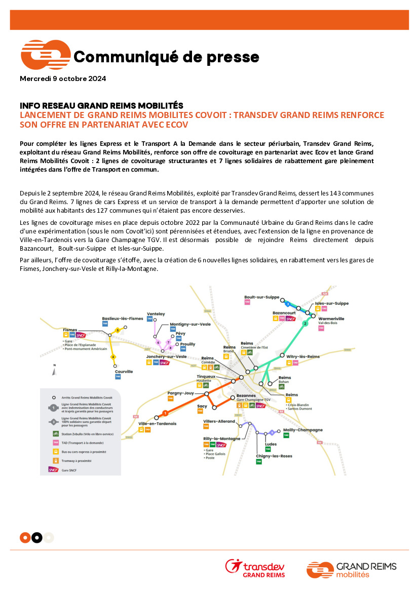 Grand Reims Mobilités - Communiqué de presse