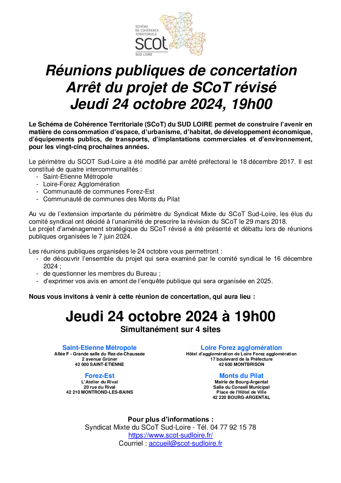 REUNIONS PUBLIQUES CONCERTATION SCOT