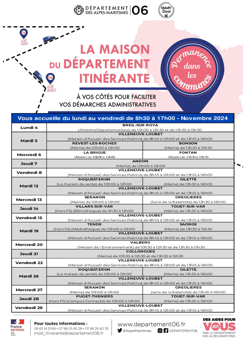 Calendrier des permanences de la MDDI