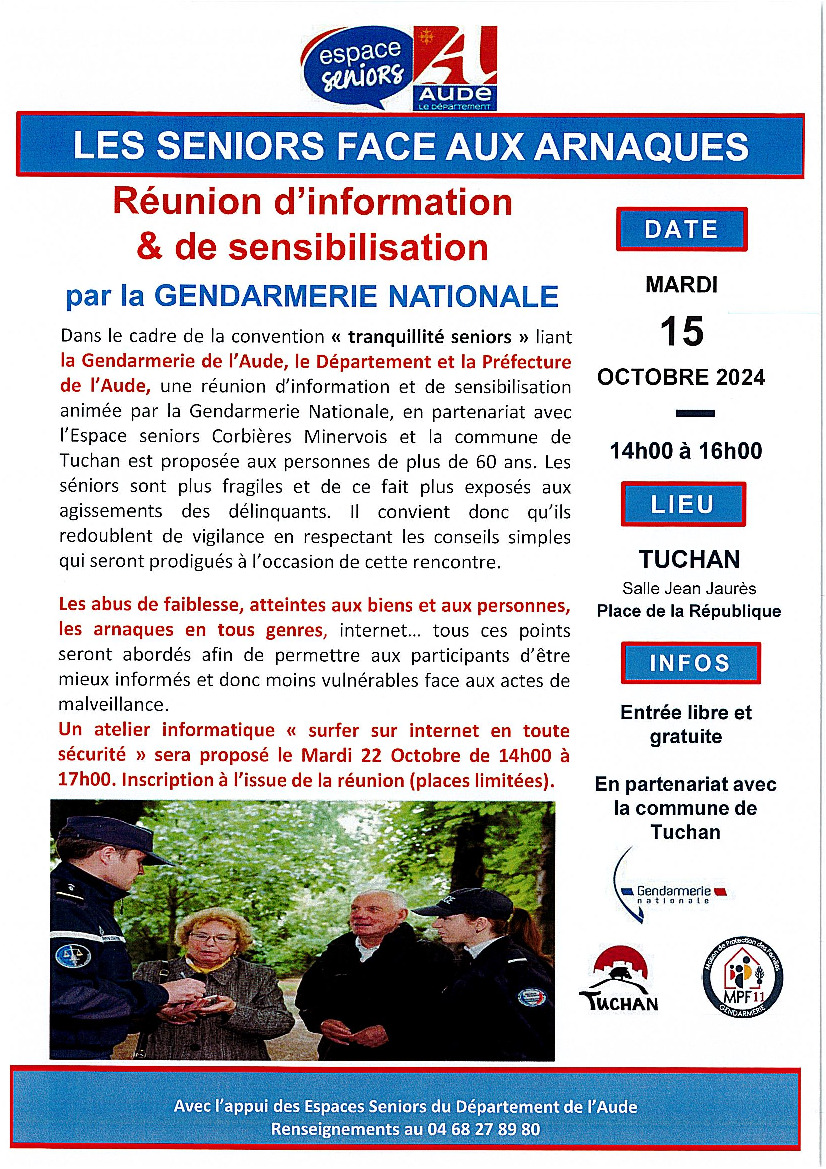 REUNION D'INFORMATION CONTRE LES ARNAQUES