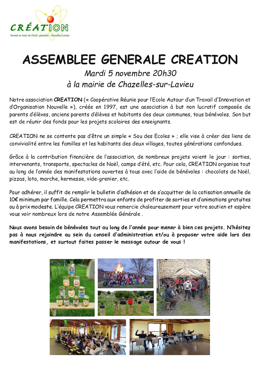 CREATION - assemblée générale