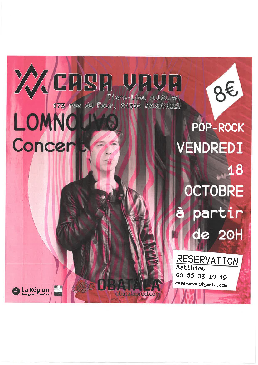 CONCERT à la CASA VAVA ce vendredi 18 octobre