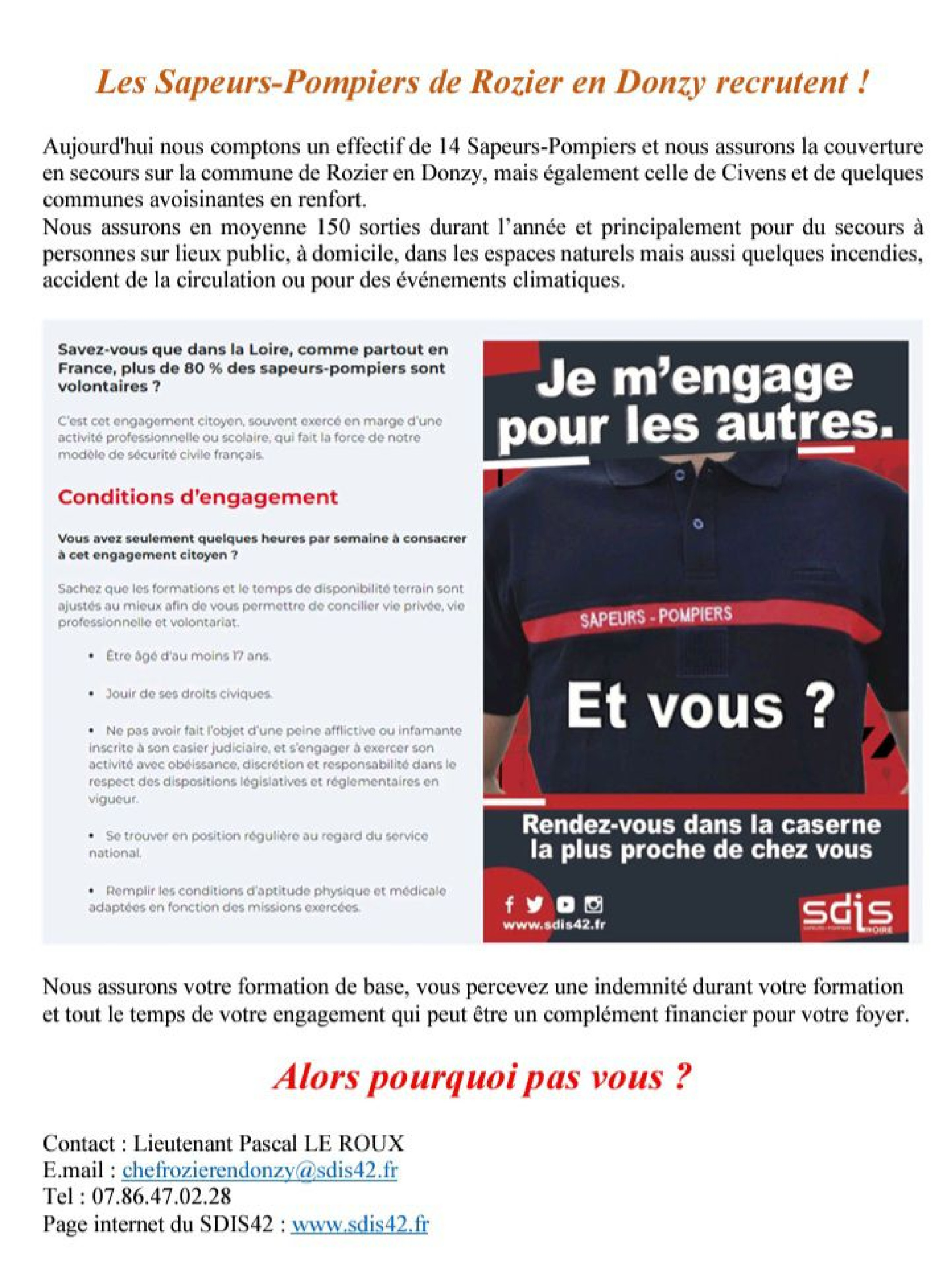 Les sapeurs-pompiers recrutent ! 🚒 👨‍🚒 👩‍🚒