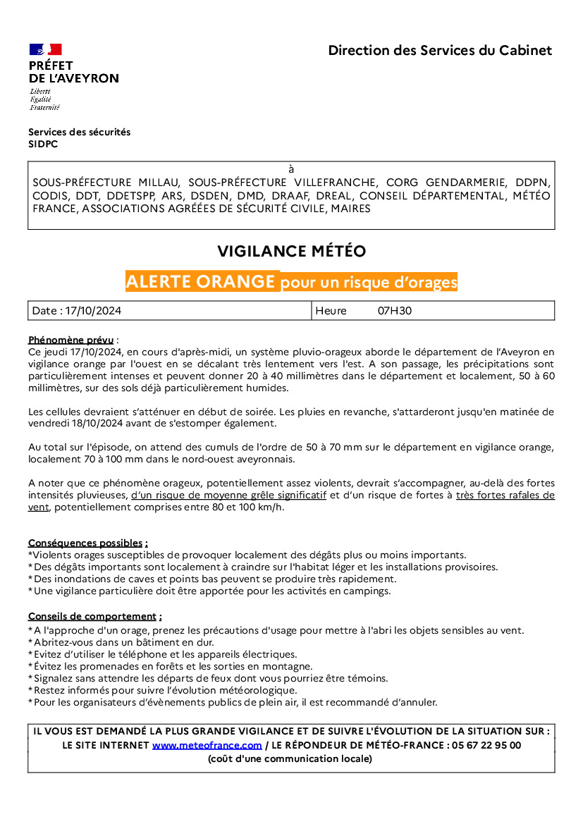 Vigilance Orange - ORAGES