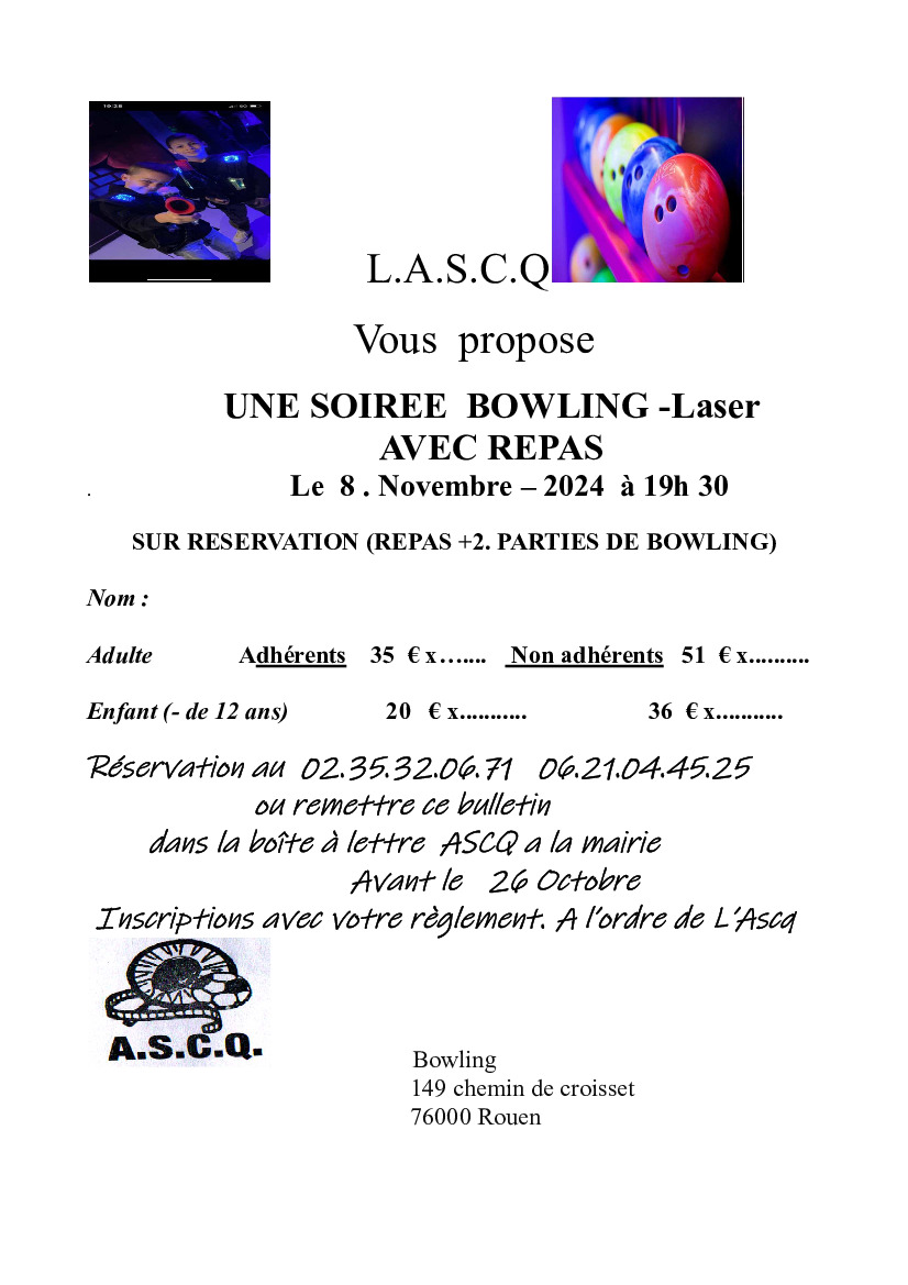 Soirée bowling - ASCQ