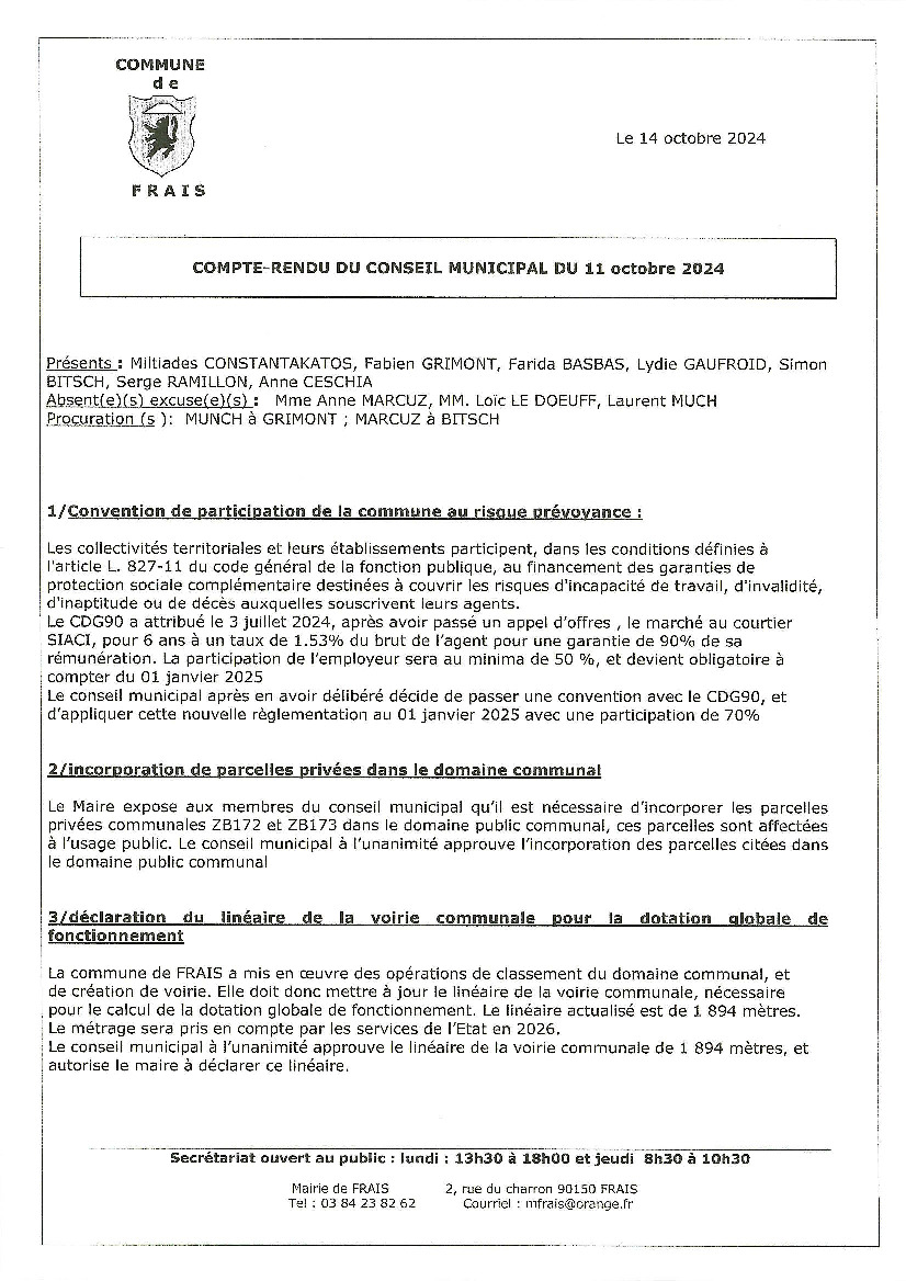 compte-rendu conseil municipal