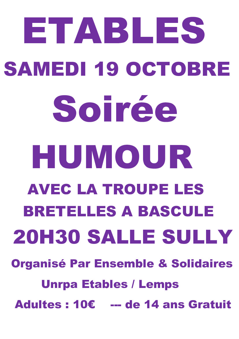 Soirée Humour UNRPA Lemps Etables