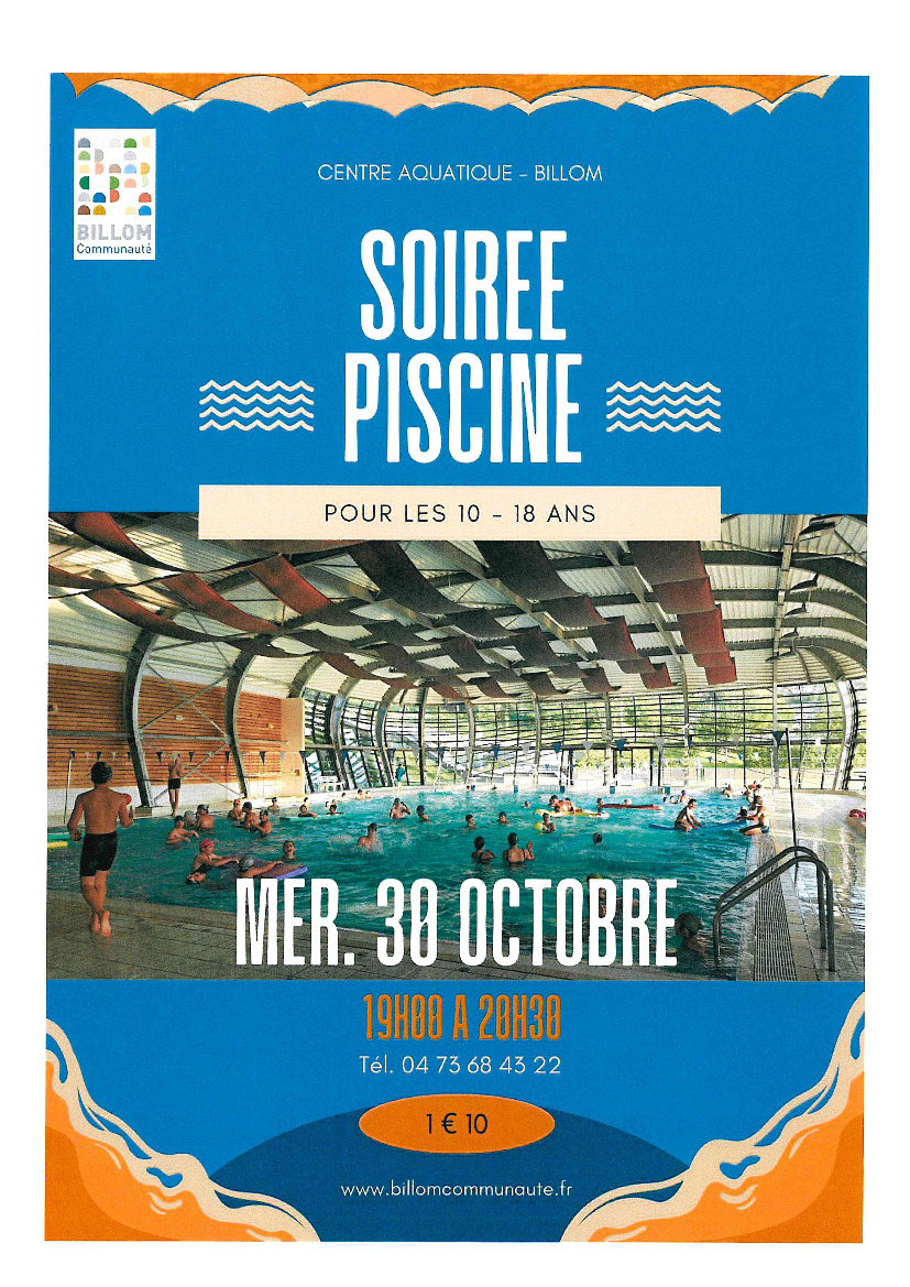 Soirée Piscine pour les 10 - 18 ans