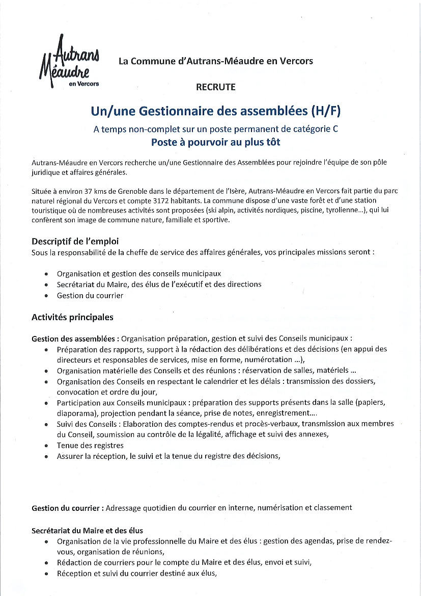 OFFRE D'EMPLOI