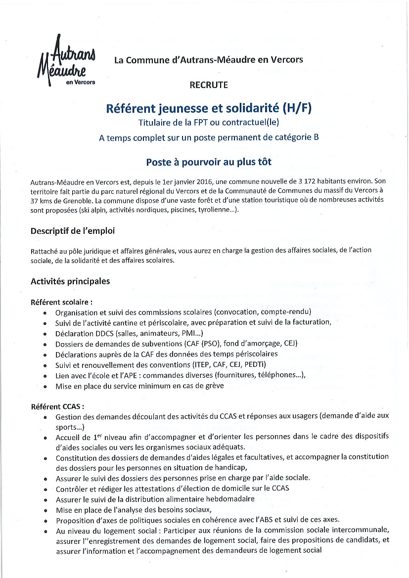 OFFRE D'EMPLOI