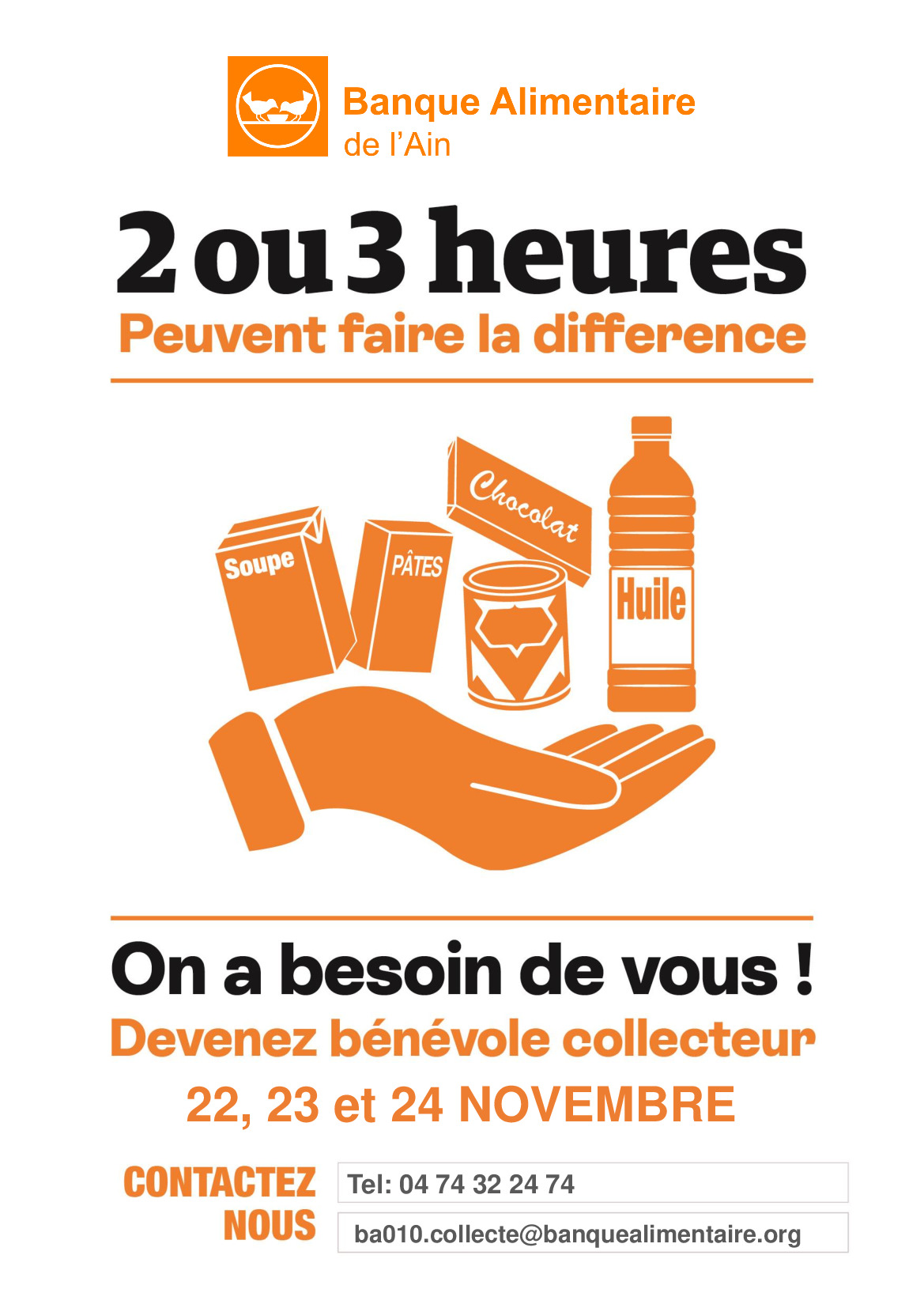 Appel à volontaires - Collecte Banque alimentaire