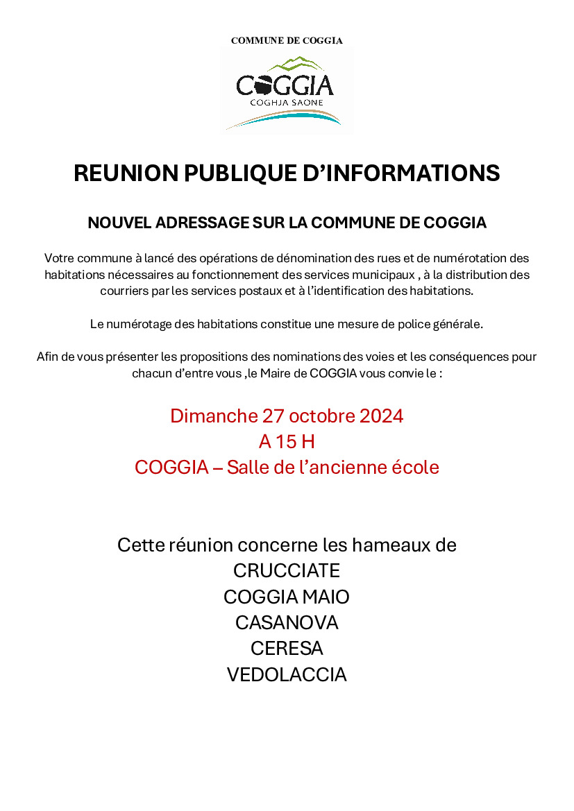 Réunion d'information adressage