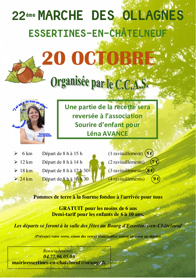 Rappel marche des Ollagnes ce vendredi 20 octobre