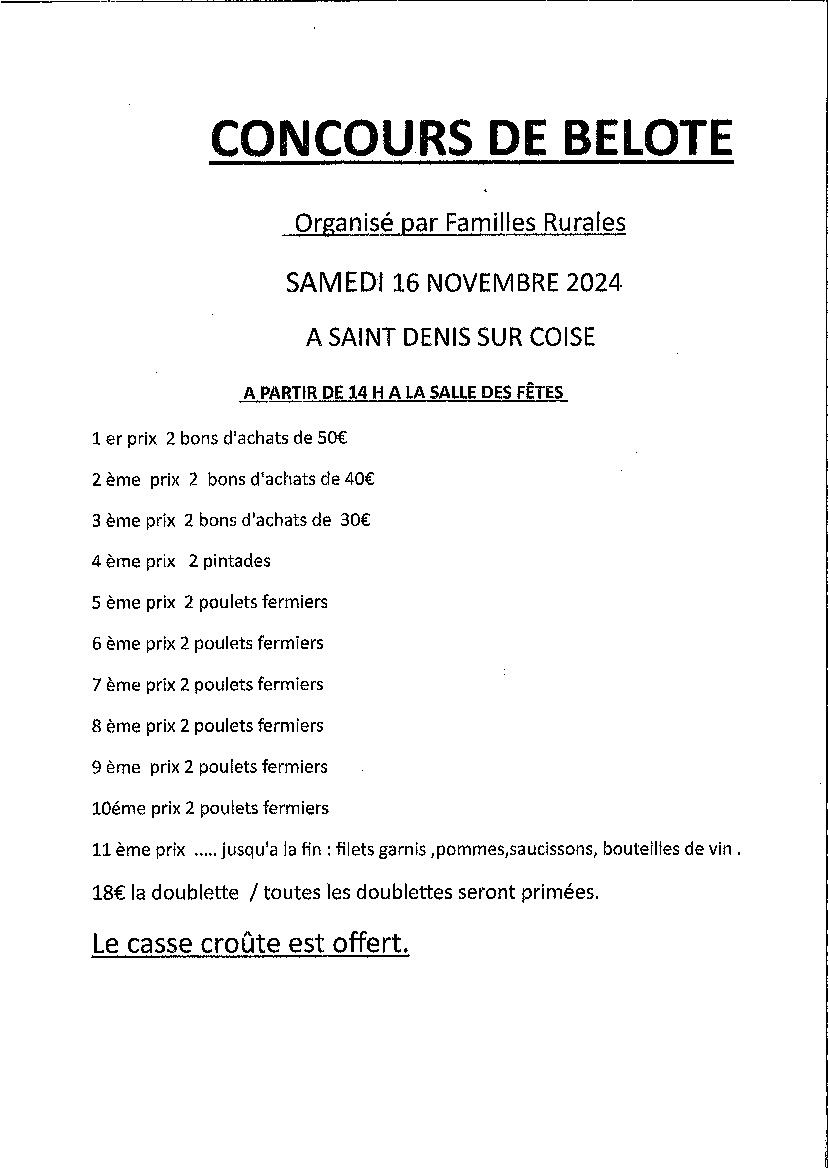 Concours de belote le 16 novembre (1/1)